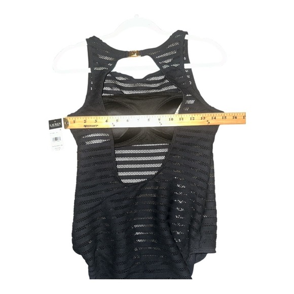 Lauren Ralph Lauren Womens Black Mesh One-Piece Swimsuit, Size 12 - Picture 8 of 9